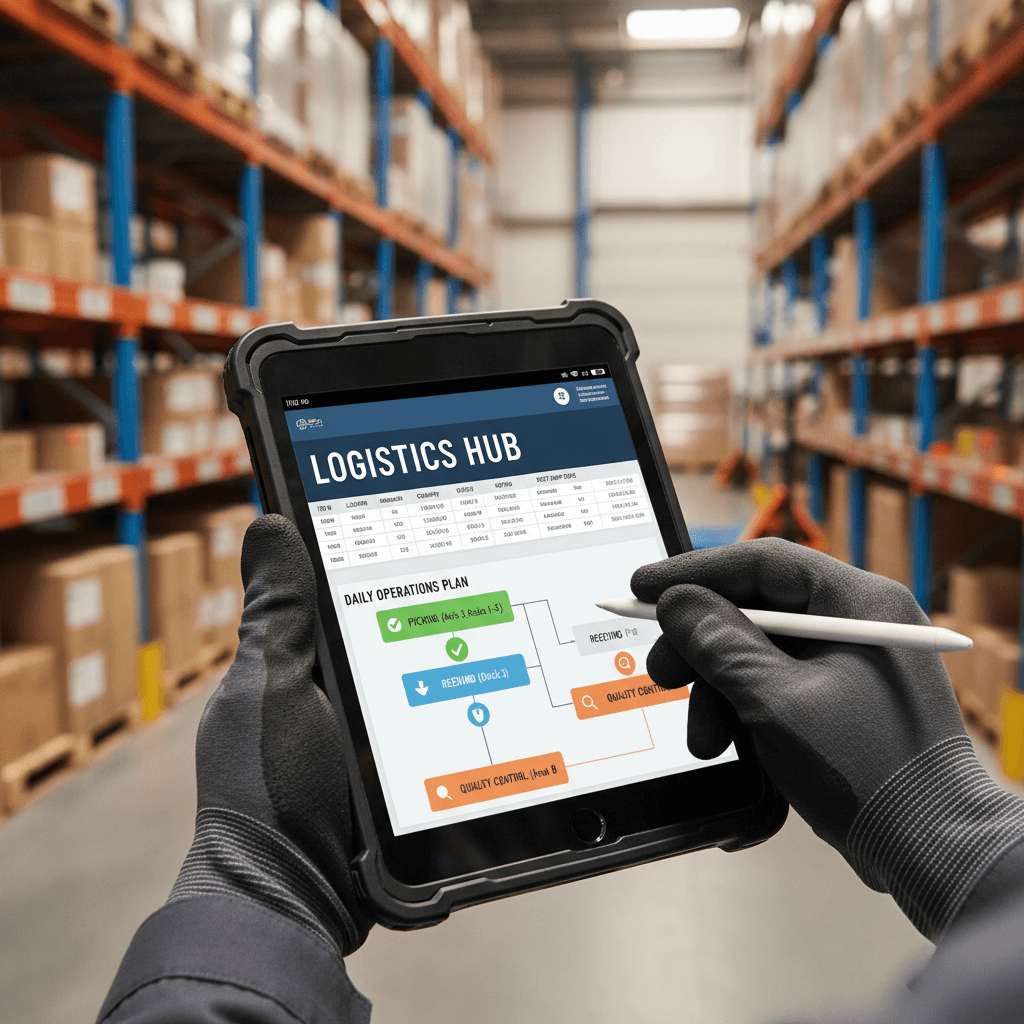 Inventory management documentation showing coordinated logistics planning